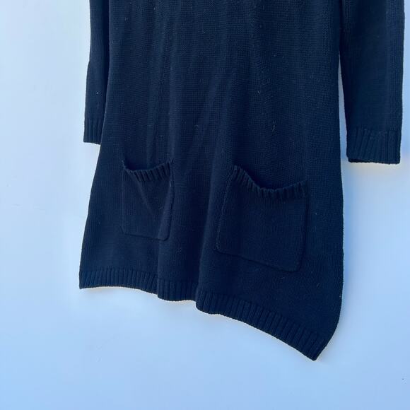 Anthropologie Field Flower Chunky Knit Thick Cotton Sweater Black Small Top - Picture 7 of 9